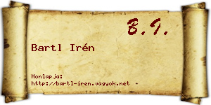 Bartl Irén névjegykártya